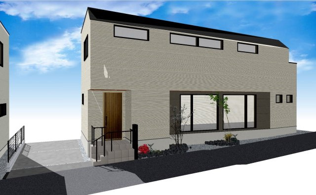 大津市梅林2丁目　新築戸建の外観パース|外観パースです