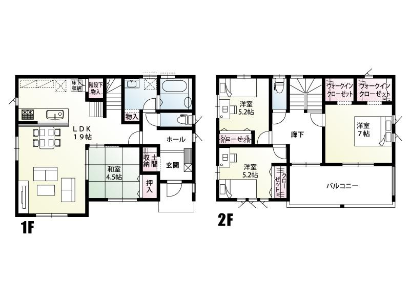 佐野市奈良渕　新築戸建5-6の間取り