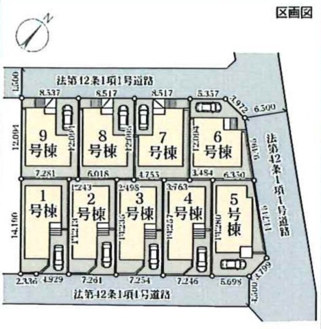 横浜市南区別所中里台 新築戸建て【仲介手数料無料】の区画図