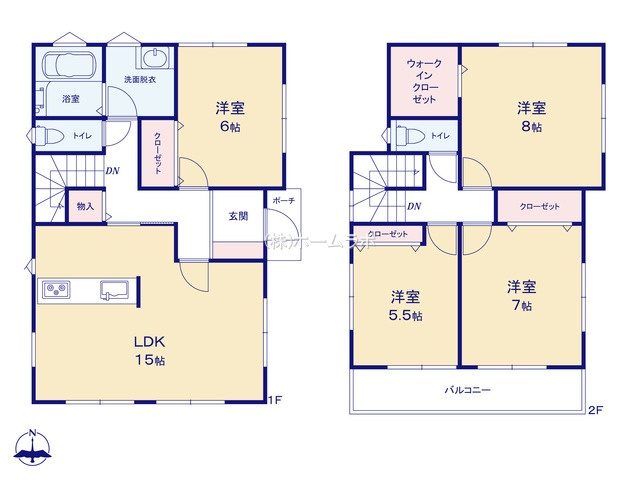 【新築】坂戸市溝端町新築住宅 全1棟の間取り