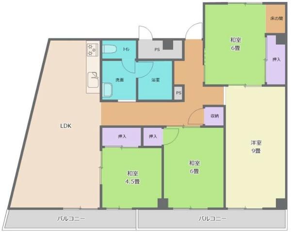 中之島グリーンハイツの間取り