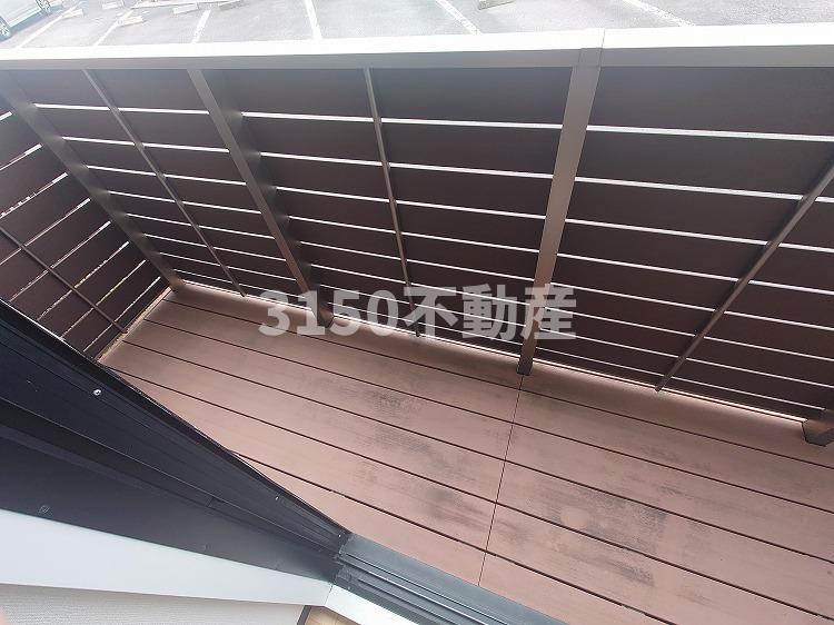 フラッツK　Aのバルコニー