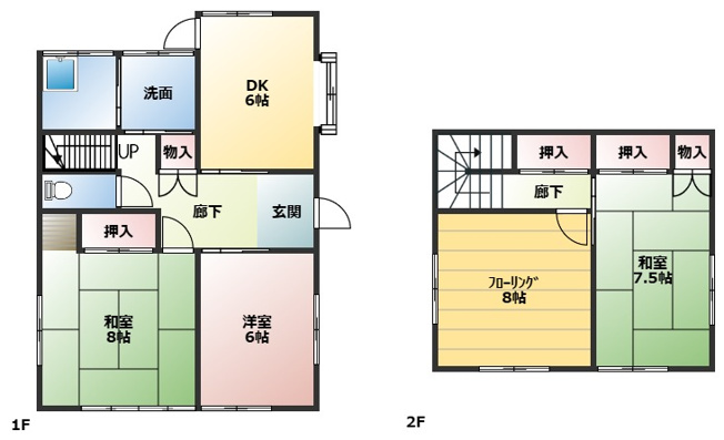 【間取り】 | 【８帖和室有】秦野市南矢名　4DK