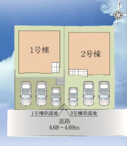 【区画図】 | 福岡市東区八田3丁目3期　2号棟（全2棟）【仲介手数料無料・0円】 | 区画図です。2号棟