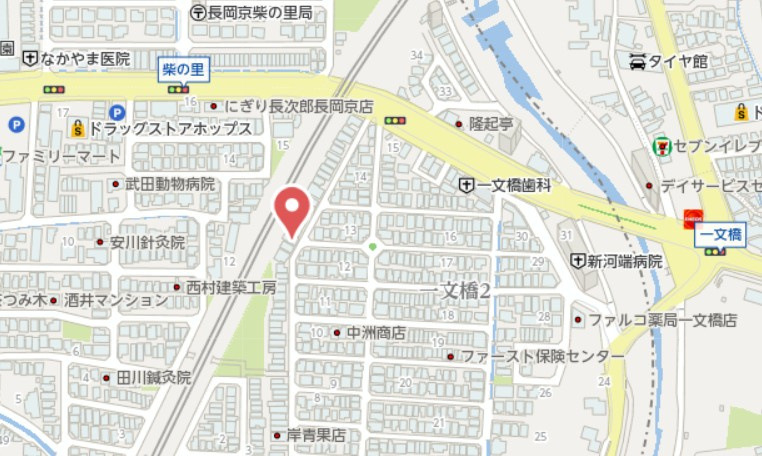 長岡京市一文橋2丁目　新築戸建の地図