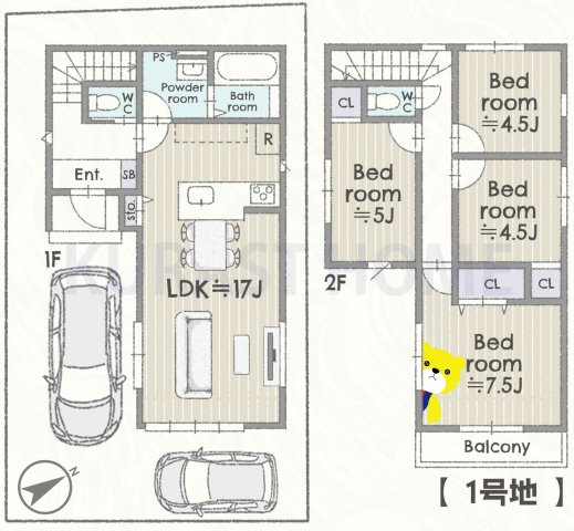 長岡京市一文橋2丁目　新築戸建の間取り