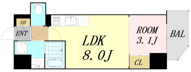 リヴェント森ノ宮　仲介手数料無料の間取り