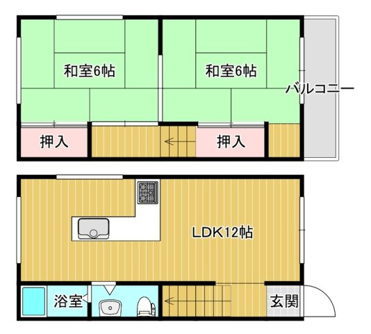 野里1丁目貸家の間取り