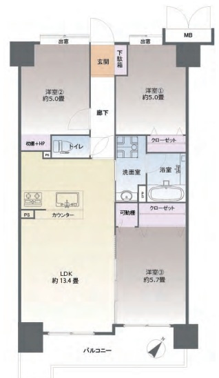 【間取り】 | アムール東那珂☆仲介手数料無料☆