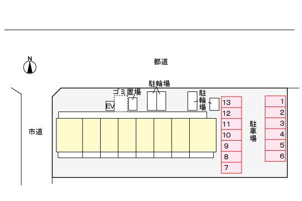 カーザ　クラーラの駐車場