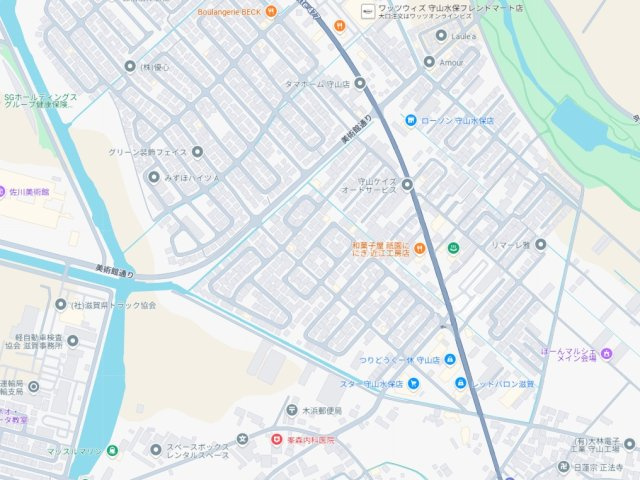 守山市水保町　新築一戸建ての地図