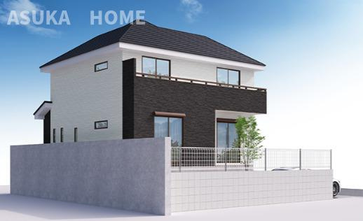 旭区上川井町　新築戸建の外観パース|外観パースです