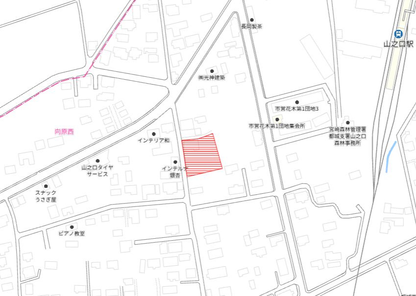 都城市山之口町花木の売地の土地図