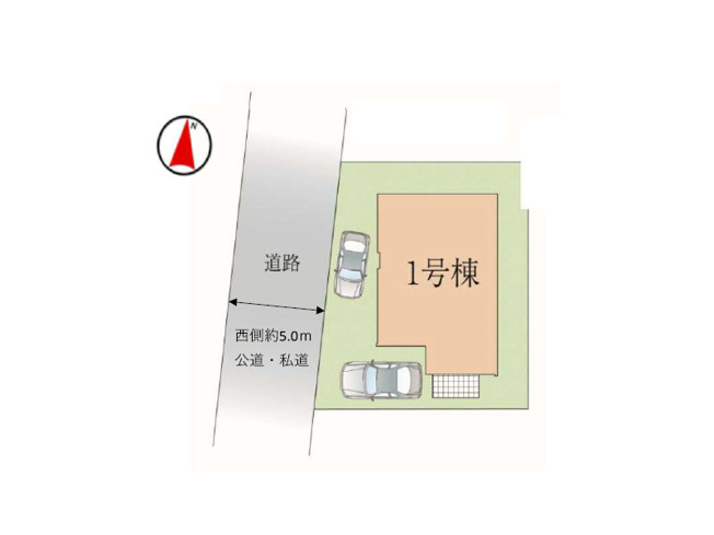 【区画図】 | 練馬区大泉学園町6丁目　新築一戸建住宅　全1棟　（保谷店） | ご夫婦でお車をお持ちの方も嬉しい2台分のカースペース付き(車種によります)。※図面を基に作成しています。現況と異なる場合は現況を優先いたします。