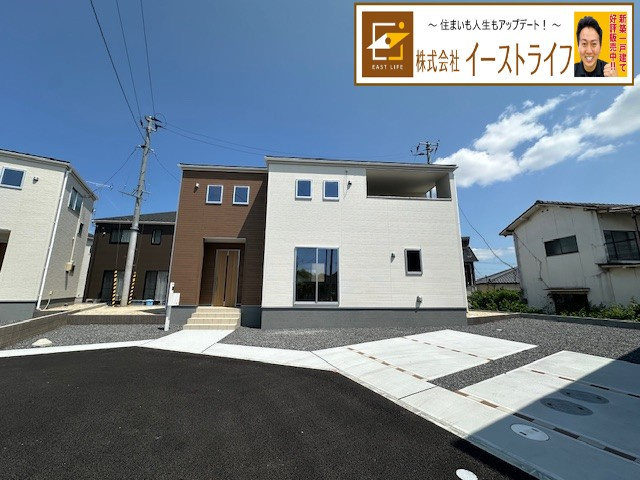 【新築戸建】　いわき市内郷宮町1期の外観|2号棟の外観です。随時ご案内いたします！お気軽にご連絡ください。