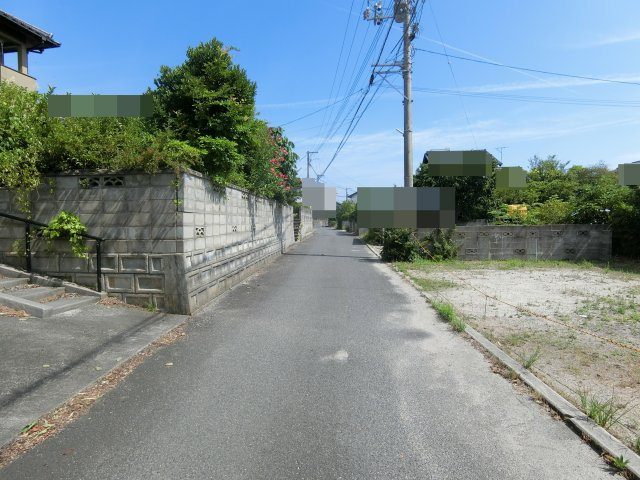 旗ヶ崎8丁目売土地（2区画）の前面道路含む現地写真