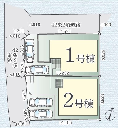 ◎茅ヶ崎市柳島1丁目　新築戸建　2号棟の区画図