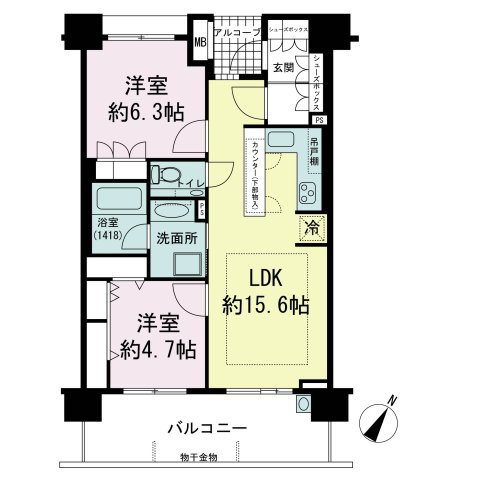 ザ・パークハウス神戸トアロードの間取り