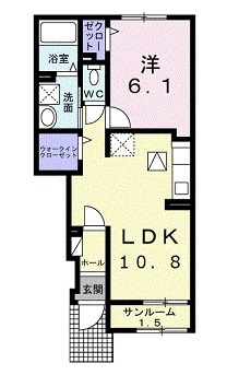 安芸高田市吉田町吉田のアパートの間取り