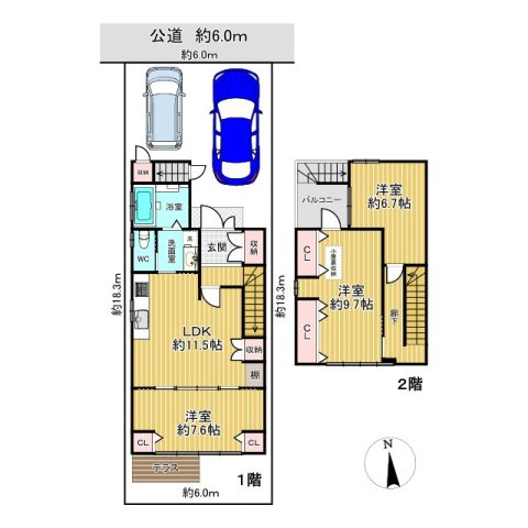 中村区沖田町戸建の間取り|間取図