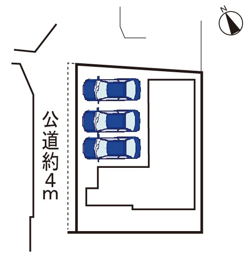 小牧市久保一色南　新築戸建の区画図|駐車場並列３台可