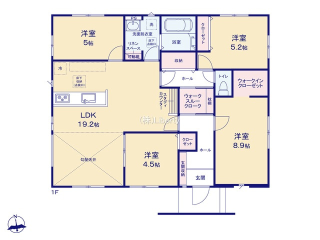 龍ケ崎市野原町4期　新築戸建　3号棟の間取り