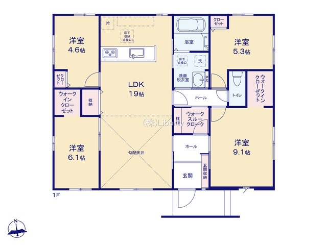 龍ケ崎市野原町4期　新築戸建　4号棟の間取り
