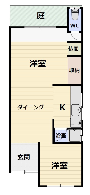 浜寺石津町東5　テラスハウスの間取り