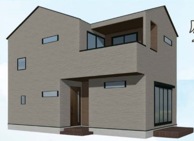 横浜市磯子区杉田8丁目 新築戸建て【仲介手数料無料】カースペース2台の外観パース