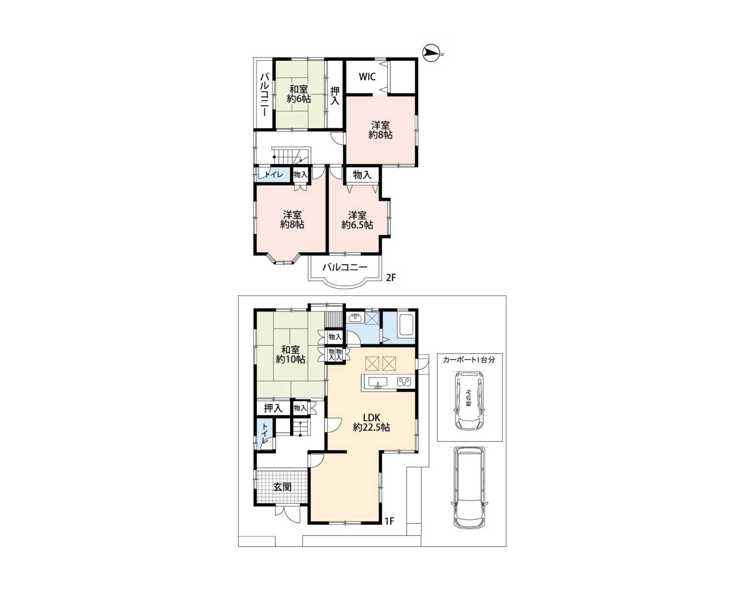 阪南市山中渓　中古戸建の間取り|土地56.59坪　建物45.58坪　1989年築