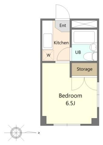 角部屋、２面採光の１Ｋタイプ！