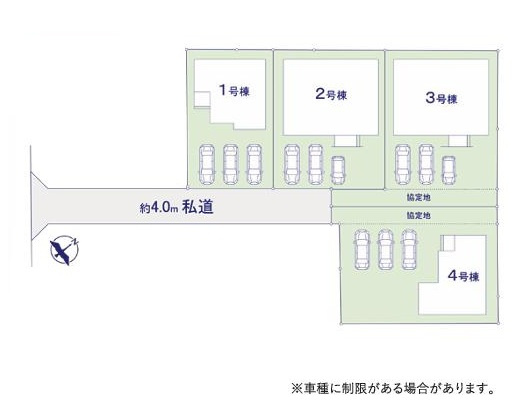 土浦市摩利山新田１期　新築戸建　１号棟の区画図