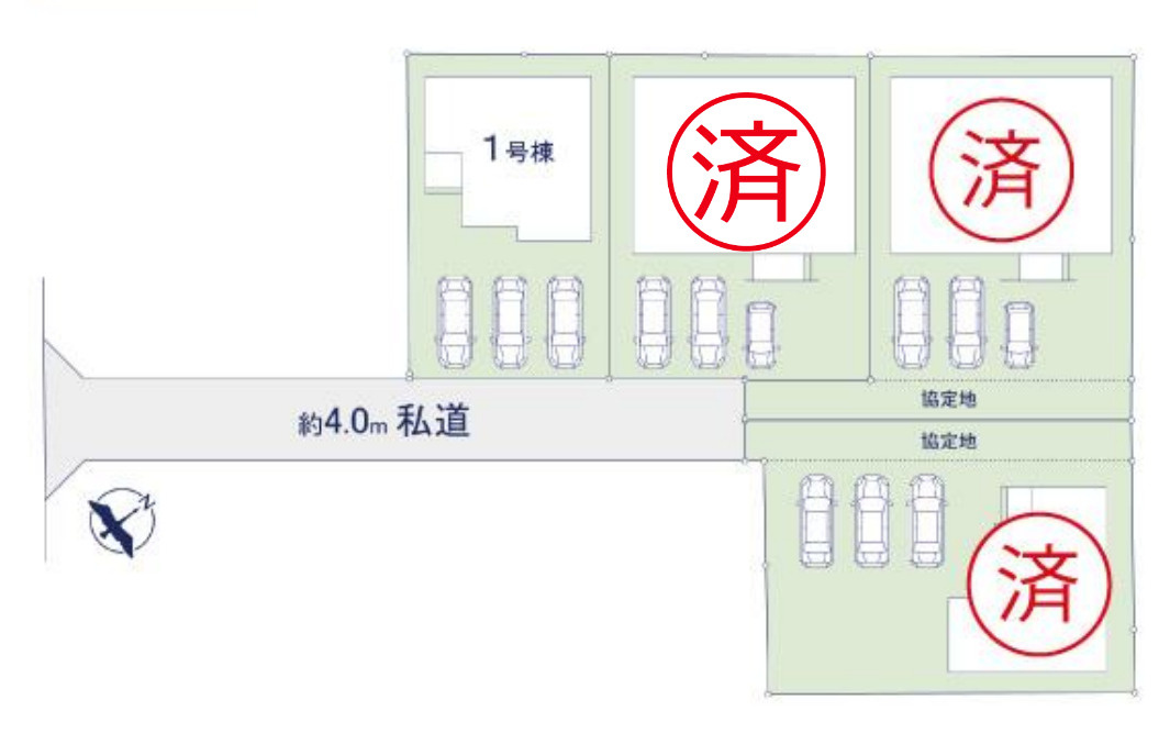 土浦市摩利山新田１期　新築戸建　１号棟の区画図