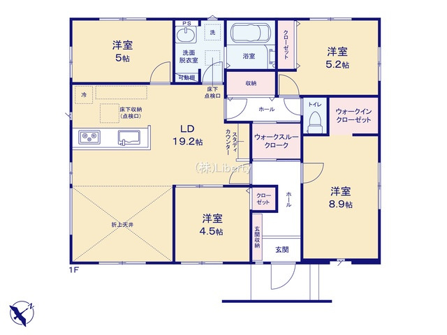 土浦市摩利山新田１期　新築戸建　3号棟の間取り