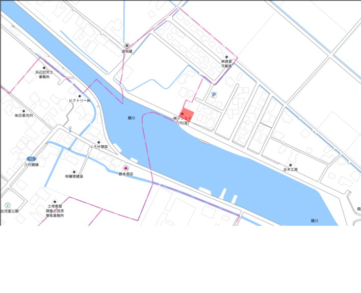 八代市鏡町　売事務所・倉庫の地図