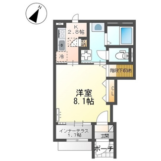 【間取り】 | シャ・ブラン | 1K