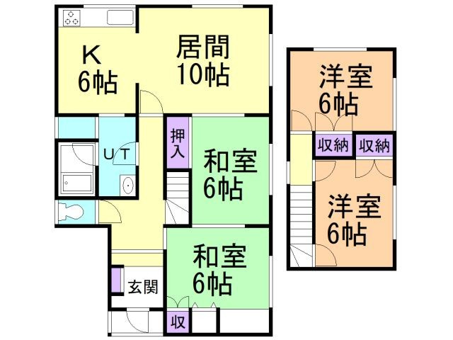 室蘭市白鳥台4丁目21-10戸建の間取り