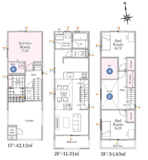 【間取り】 | 戸田市下戸田　新築戸建　１号棟