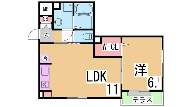 神戸市兵庫区兵庫町２丁目のアパートの間取り