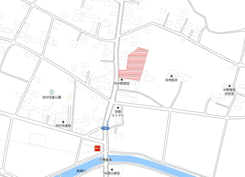 北諸県郡三股町大字宮村の売地の土地図