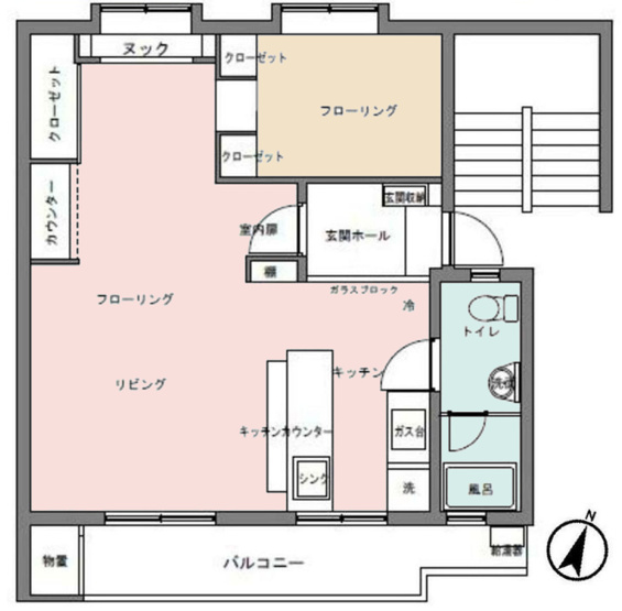 【間取り】 | 木曽住宅ト－９号棟 | 1LDKは、リビングダイニングキッチンと独立した居室がある広々とした間取りで、広々とした空間で快適に過ごせます。食事やくつろぎ、睡眠の空間を分けられ、来客時にもプライバシーを保ちやすい点が魅力ですね。