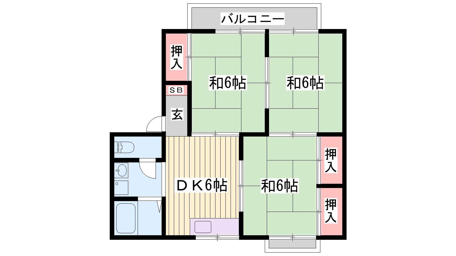 ハイネス北平野　Ｂ棟の間取り