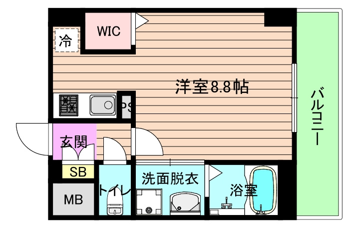 大阪市城東区新喜多１丁目の賃貸マンションの間取り