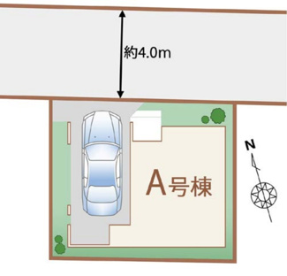 【区画図】 | 【仲介手数料無料！！】府中市白糸台1丁目　新築戸建て（全1棟）4990万円 | 土地：55.78㎡（16.87坪）