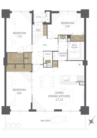 【間取り】ベイサイドプラザ若松本館 