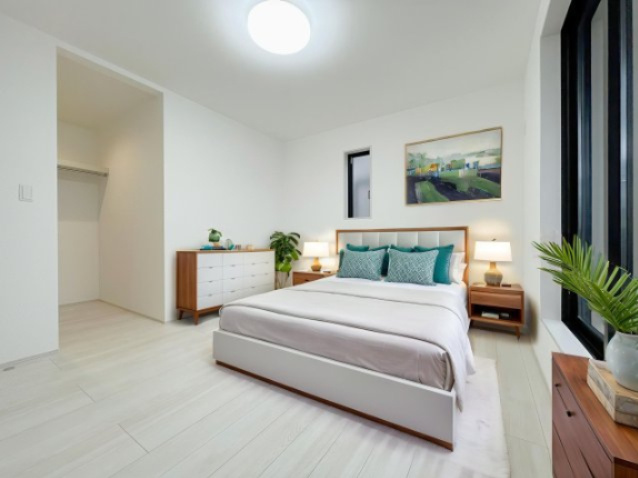 新築戸建・建売　福島市泉字仲田　GRAFARE　全2棟の洋室|写真はホームステージングにて作成しており、実際に家具は付いてきません。