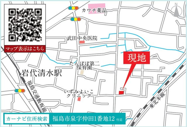 新築戸建・建売　福島市泉字仲田　GRAFARE　全2棟の地図