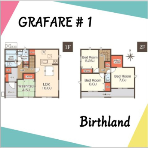 新築戸建・建売　福島市泉字仲田　GRAFARE　全2棟の間取り|【4LDK】ウォークインクローゼットやパントリー収納など嬉しい機能たっぷり！