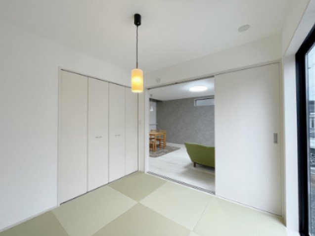 新築戸建・建売　福島市泉字仲田　GRAFARE　全2棟の和室|足触りの良い畳はお子様のお昼寝スペースとして大人気です♪