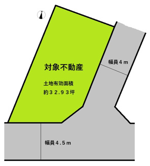 【土地図】 | ◆衣摺４丁目◆建築条件なし土地◆有効土地面積約３２.９坪◆